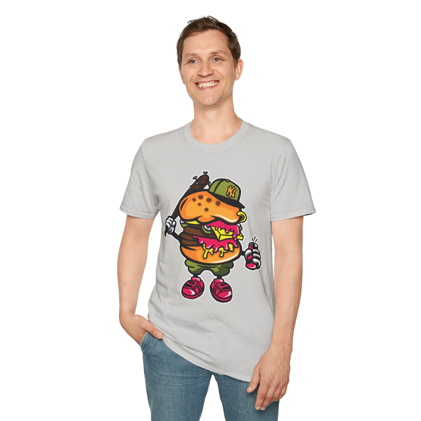 Unisex Cartoon T Shirt Funny Animation Tee Gildan Softstyle 64000 100 Percent Cotton