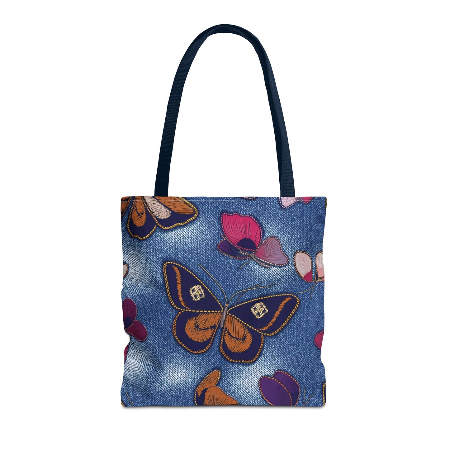 Denim Fabric Imitation Print Unisex Canvas Bag Poly Spun 3 Sizes Tote Bag 174
