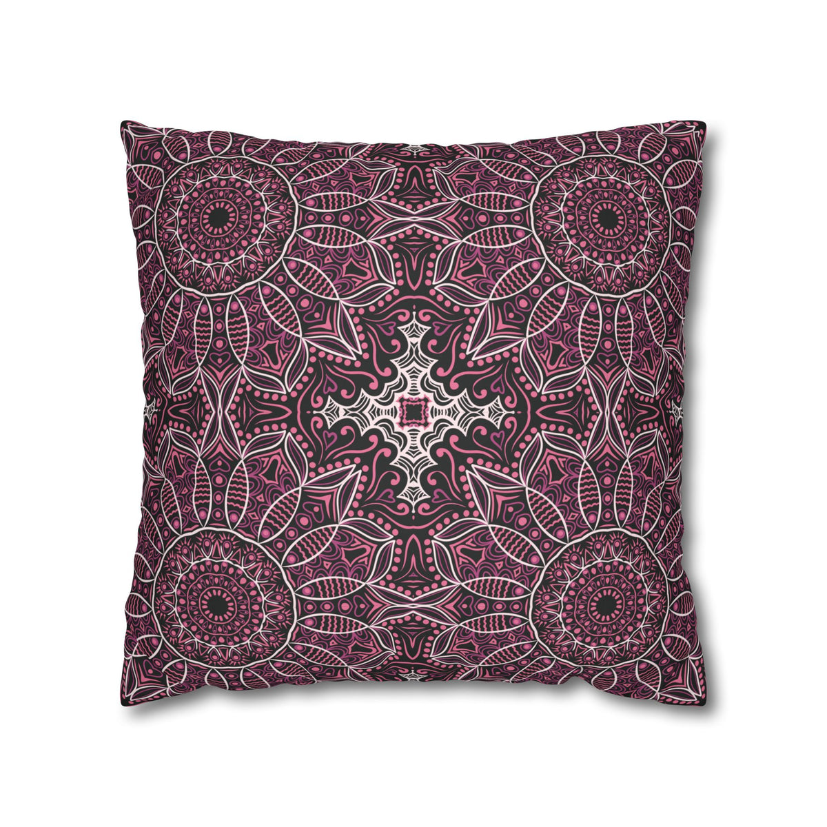 Ornament Print Pillowcase 100 Faux Suede Cover - 4 sizes: 14"-16"-18"-20" - Pillow Not Included