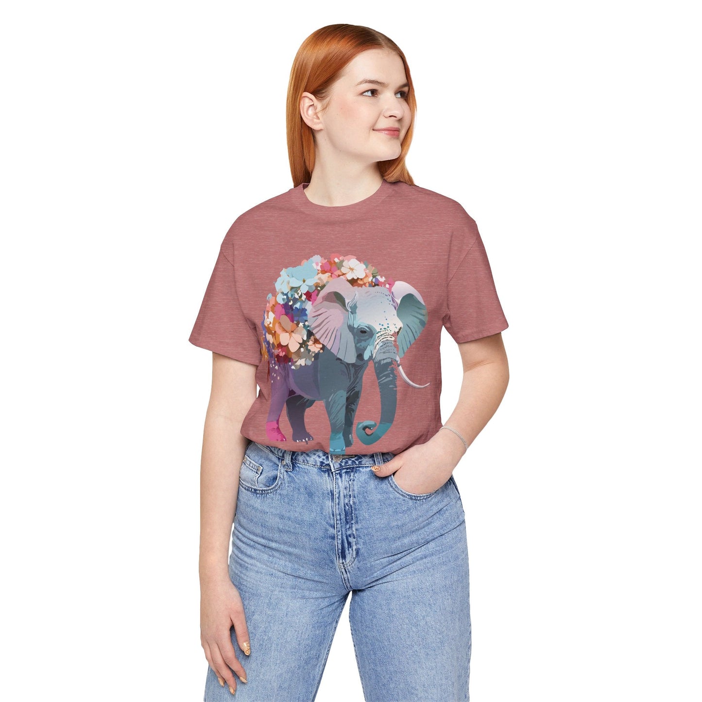 Adelpha Elephant Graphic Tee Unisex Short Sleeve Vintage Inspired Art Design Collection