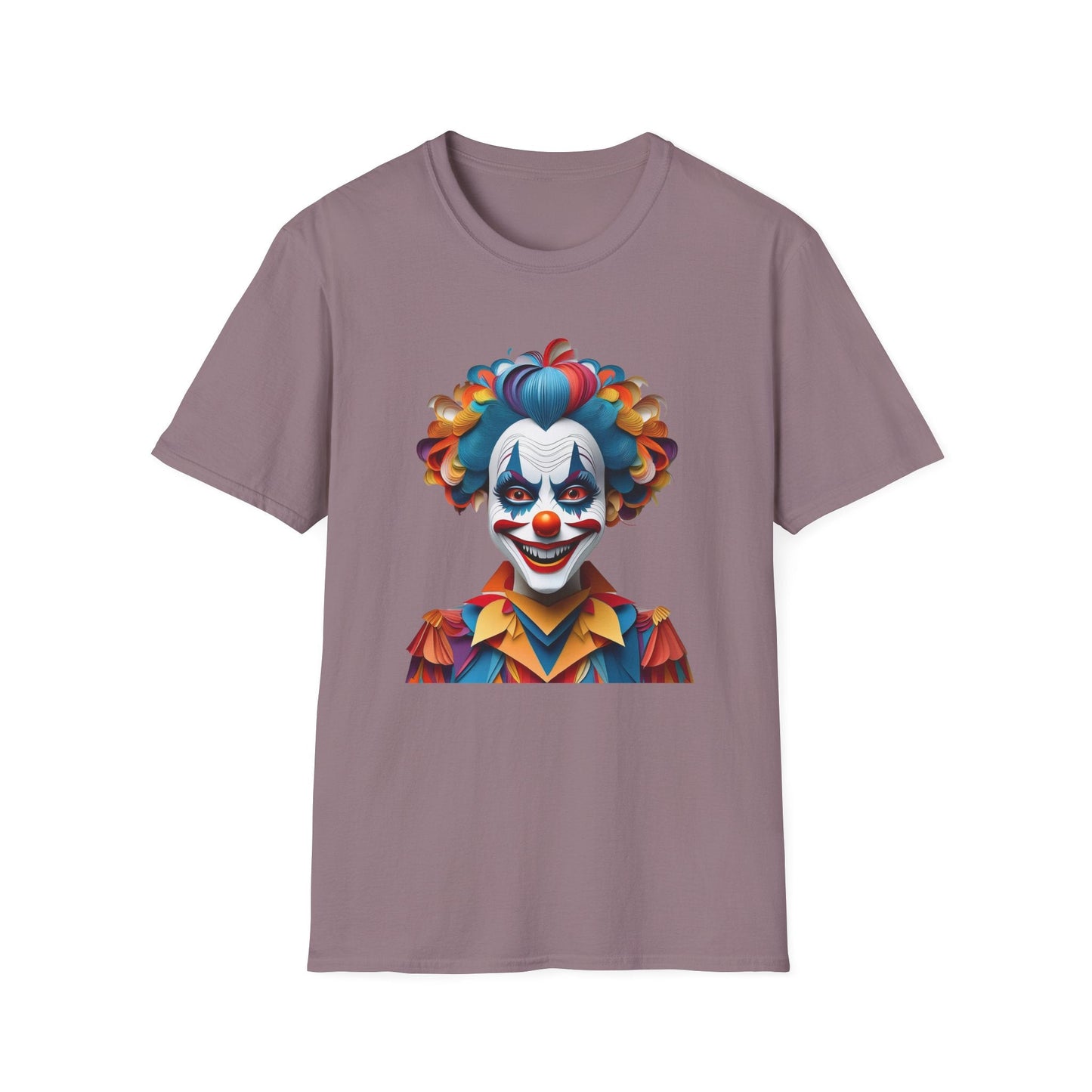 Clown Shirt Unisex T Shirt Short Sleeve Funny Man Circus Tee Gildan Softstyle 64000