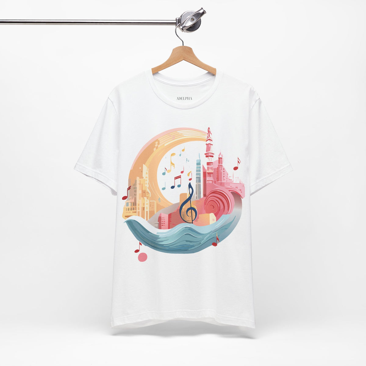 Music Graphic Unisex Cotton Bella+Canvas Tee with Art Design m116