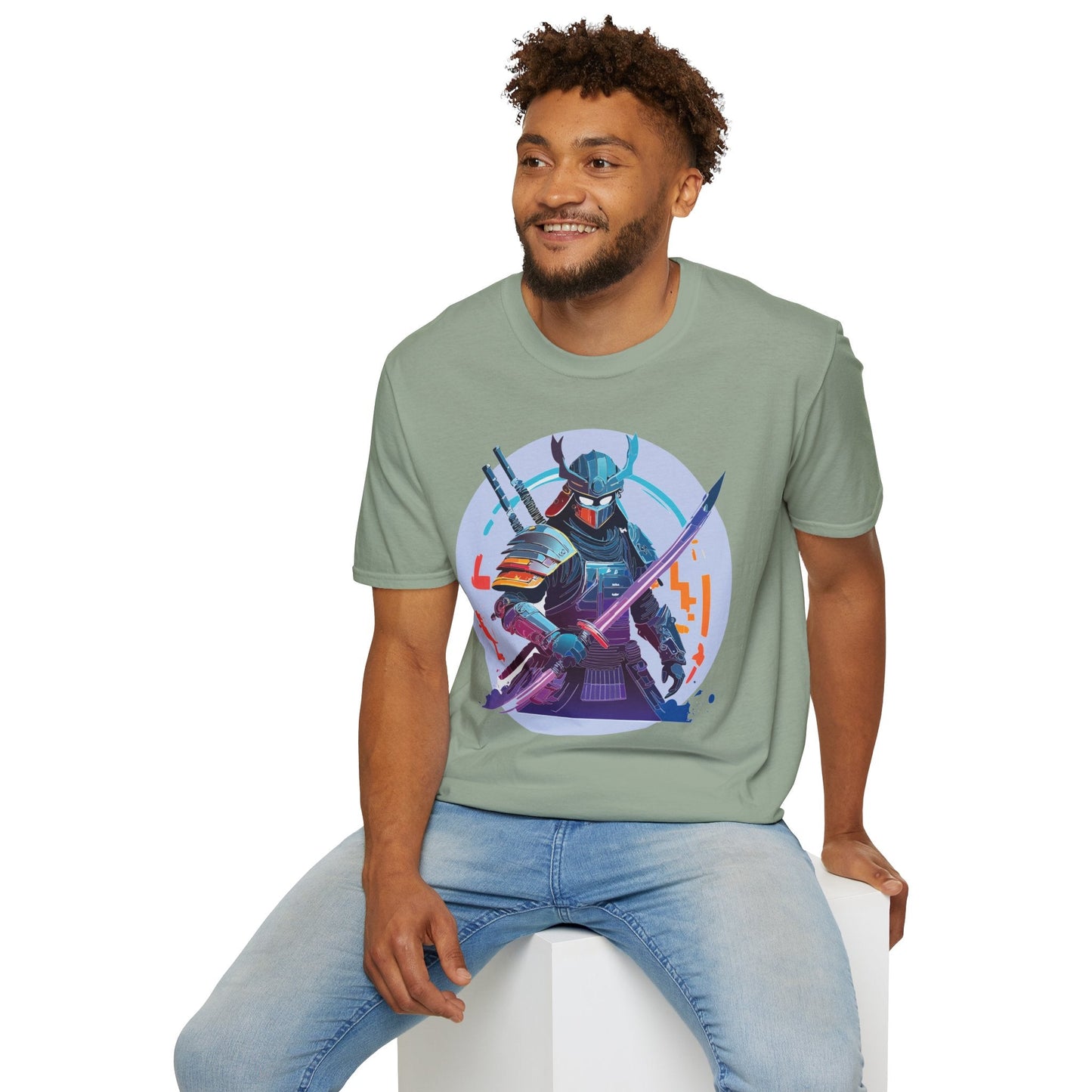 Samurai Shirt Unisex Softstyle Tee 100 Percent Ring Spun Cotton Light 4.5 Oz Graphic Gildan 64000