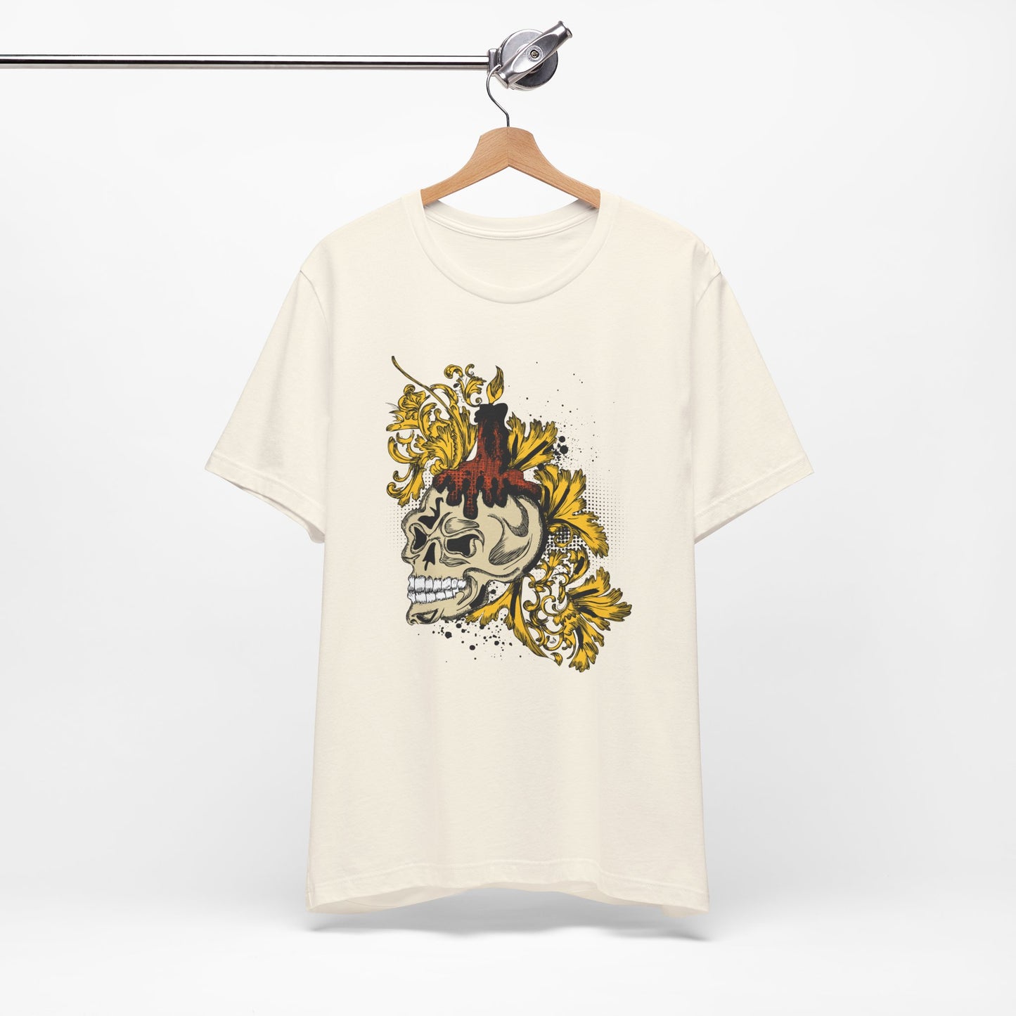 Rock Skull Graphic Design Tee, Skull Shirt, Vintage Tees, Art Design T-Shirt, Vintage Graphic Tee, Art Shirts with Skulls 3