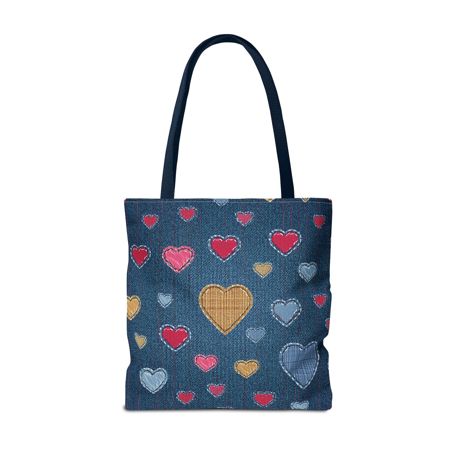 Love Day Graphic Design Denim Fabric Imitation Print Unisex Canvas Bag POLY 3 Sizes Tote Bag 201-24