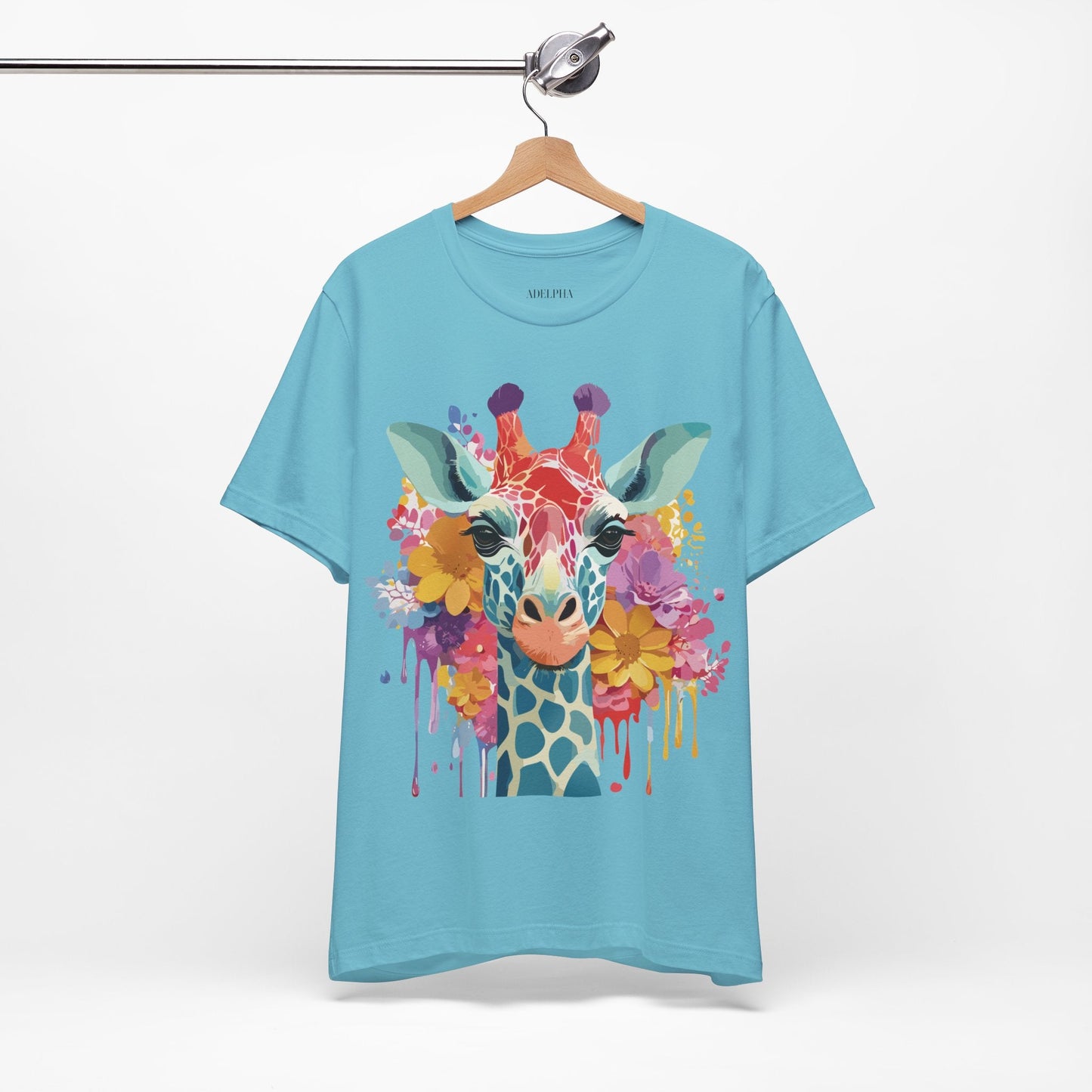 Giraffe Graphic Tee Unisex Vintage Inspired Art Design Adelpha Short Sleeve Shirt