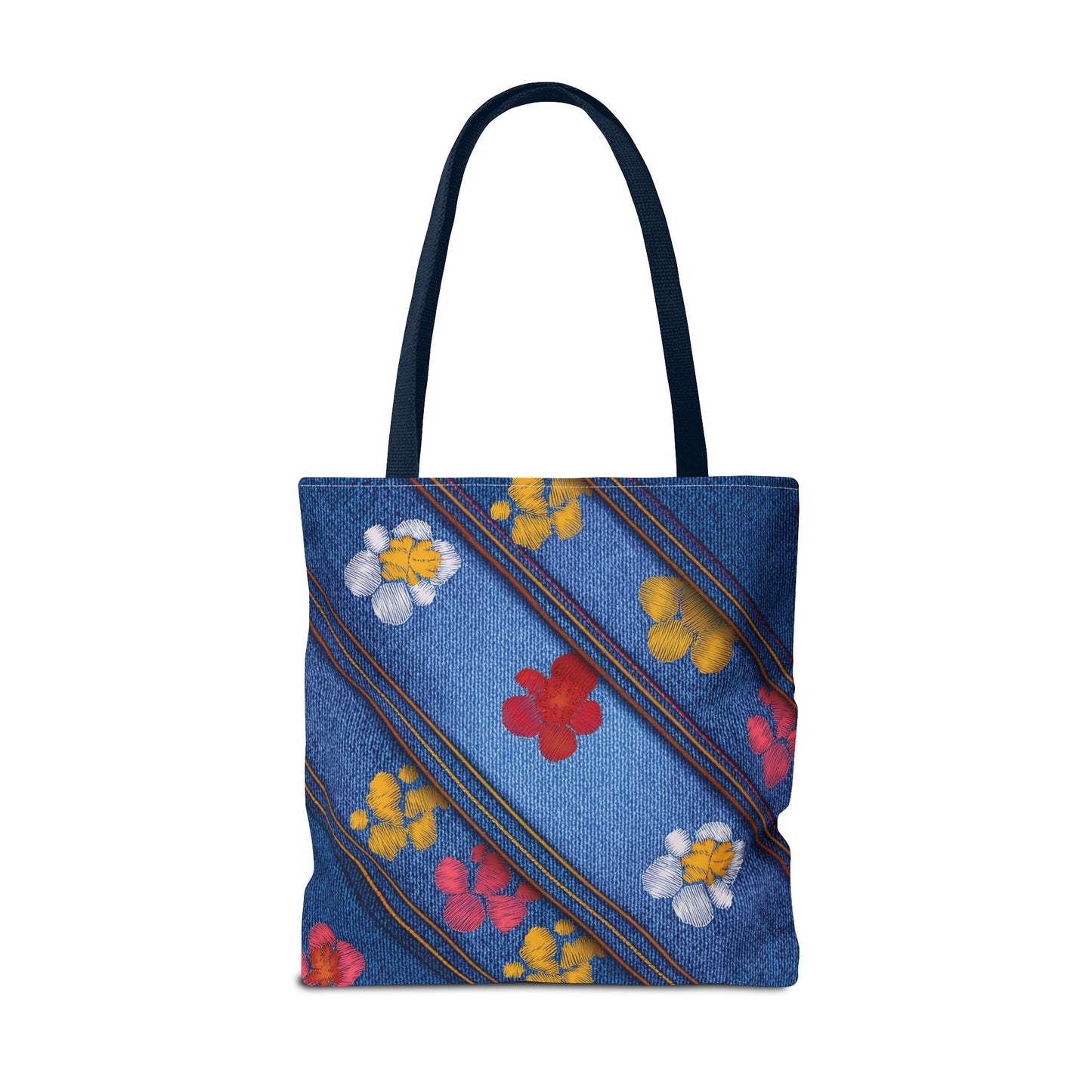Denim Fabric Imitation Print Unisex Canvas Bag Poly Spun 3 Sizes Tote Bag 135