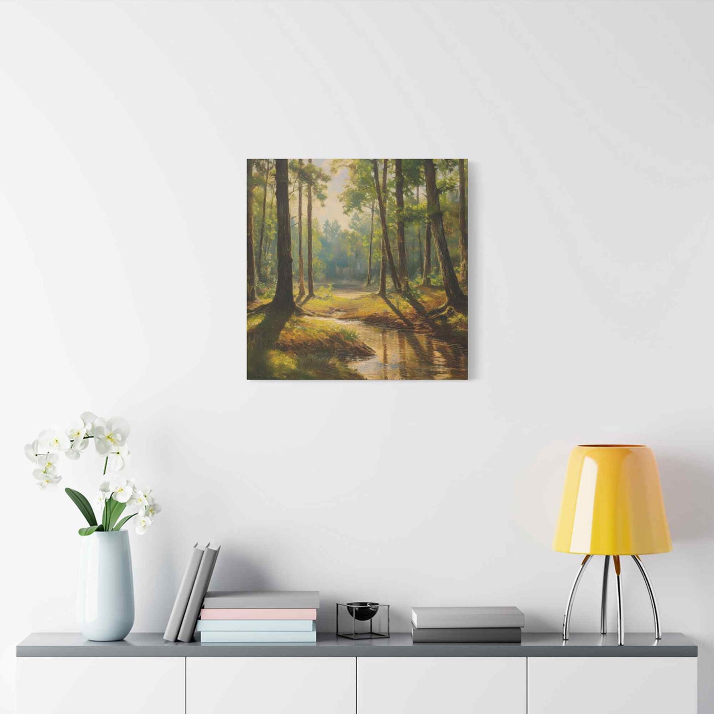 Forest Print Canvas, Trees Oil Paint Print 20x20, 24x24, 30x30, 32x32, 36x36 Art Design Print Pine-Wood Inner Frame MC-72
