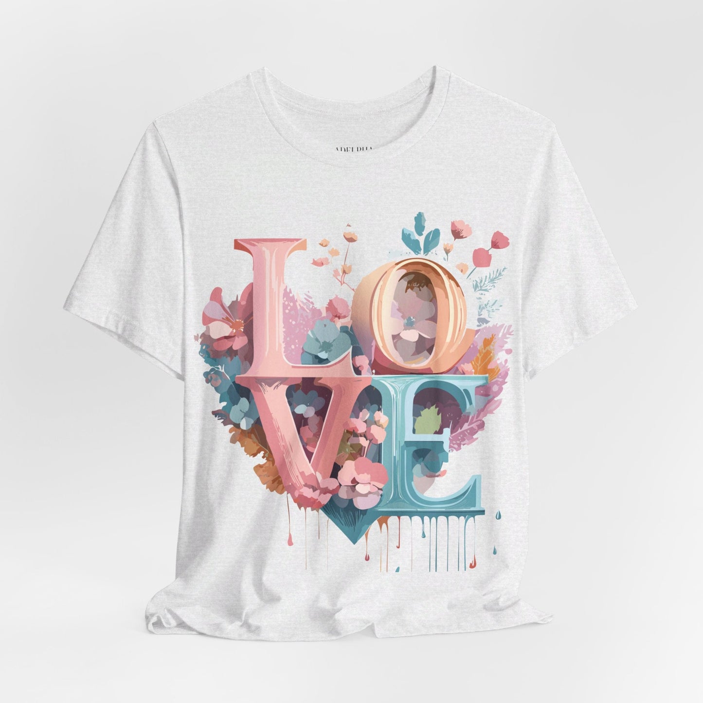 Valentine Day Graphic Unisex 100 Cotton Vintage Artwork with Love and Flower Design Tee 53