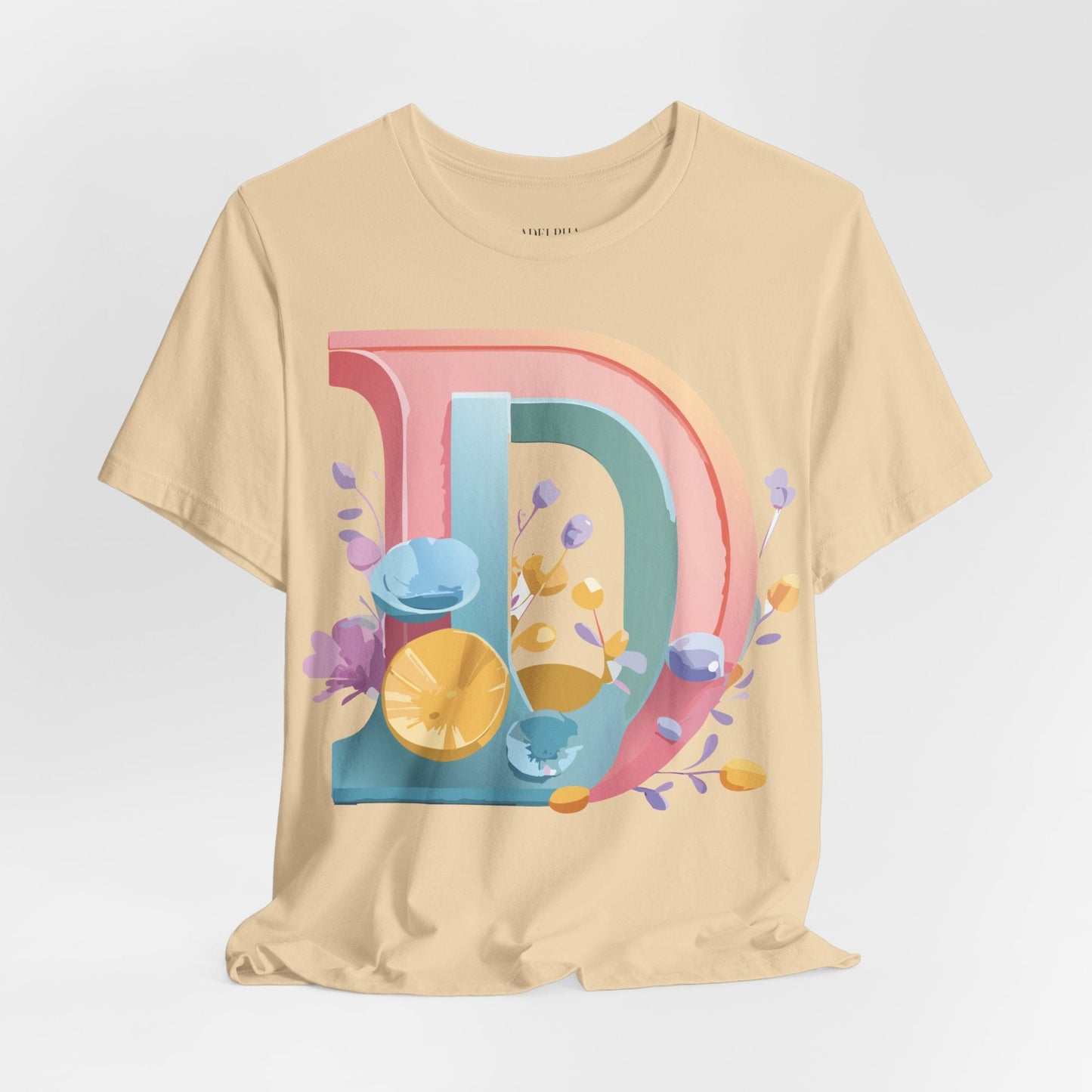 Adelpha Letter D Shirt Unisex Graphic Tee Short Sleeve Vintage Inspired Art Design