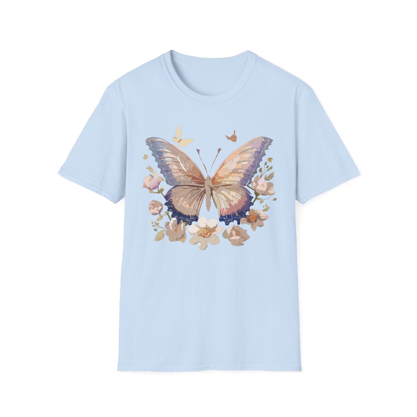 Butterfly T Shirt Unisex Softstyle Monarch Design 100 Percent Cotton Tee For Everyday Comfort