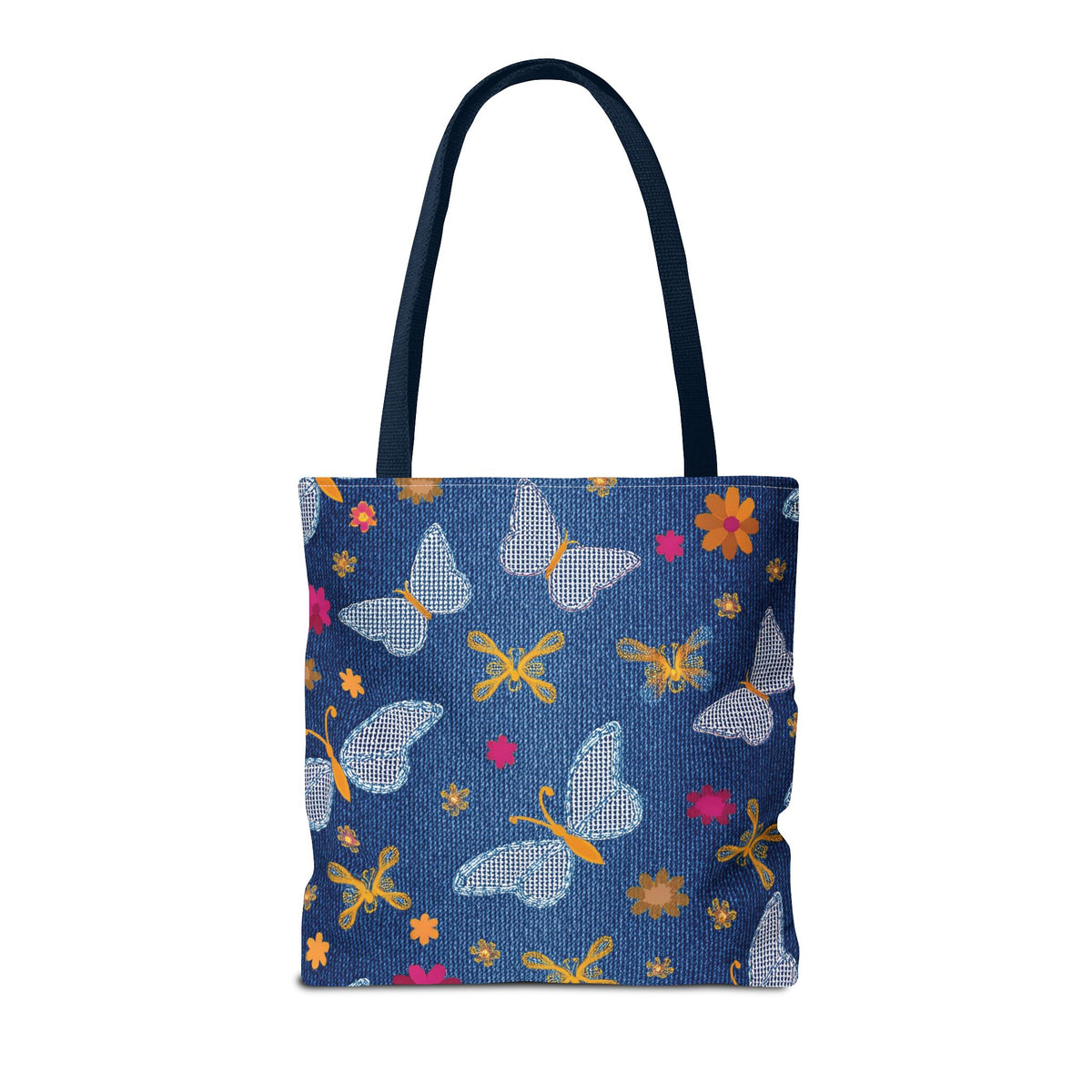 Denim Fabric Imitation Print Unisex Canvas Bag Poly Spun 3 Sizes Tote Bag 170
