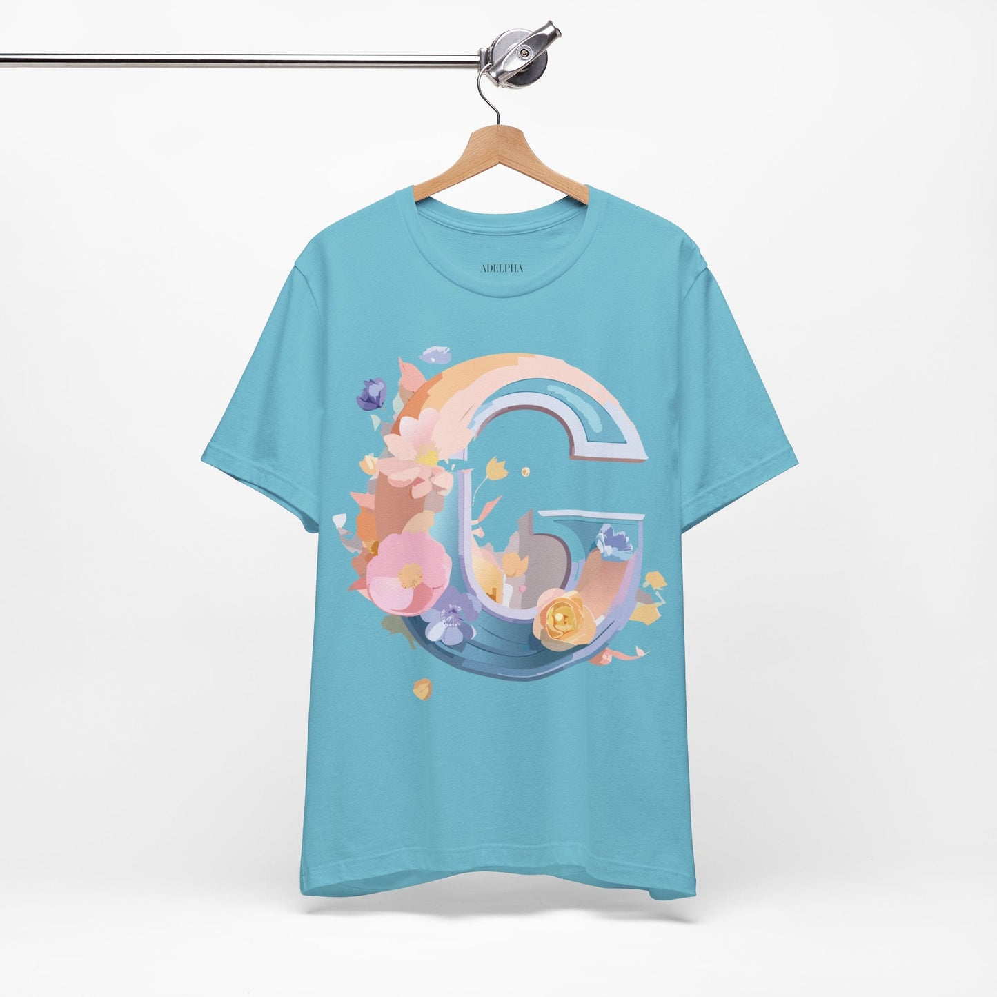 Letter G Graphic Tee Unisex Short Sleeve T Shirt by Adelpha Vintage Inspired Artwork