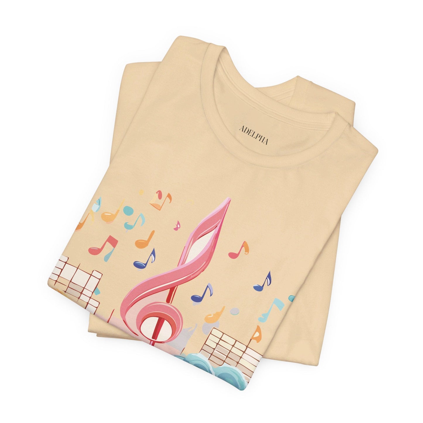 Music Graphic Unisex 100 Cotton Vintage Art with Musical Elements Tee 30