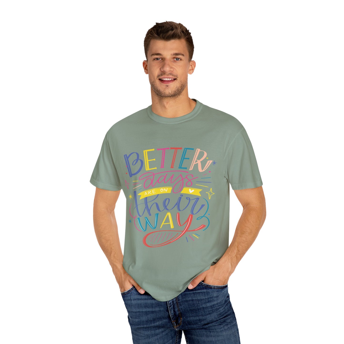 Unisex T-shirt with art design with positive quotes print