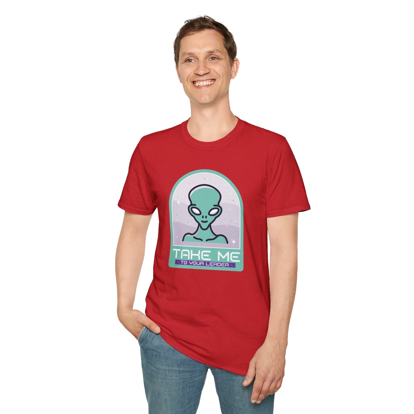 Alien Graphic TShirt  Take Me to Your Leader Retro Space Tee