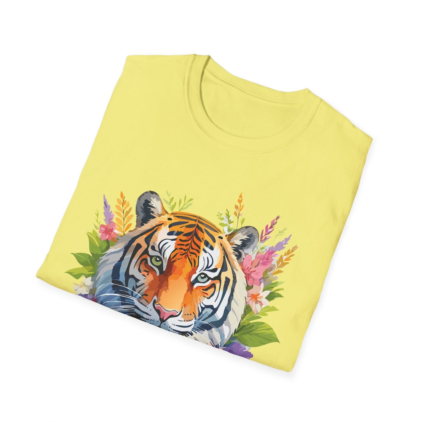 Tiger Print Unisex Gildan Softstyle Tee 64000 100 Percent Ring Spun Cotton
