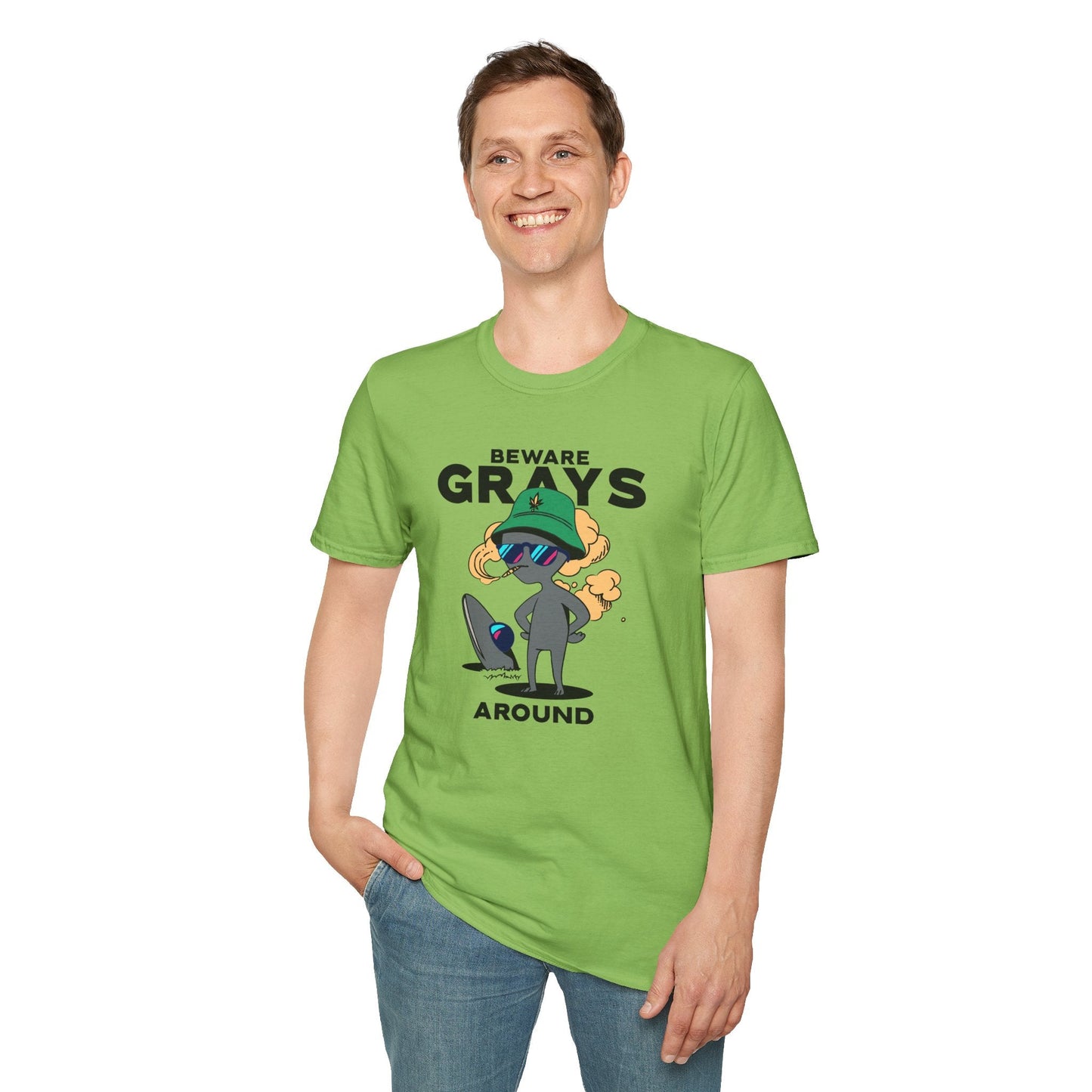Funny Aliens UFO Graphic Unisex Cotton T-Shirt  18