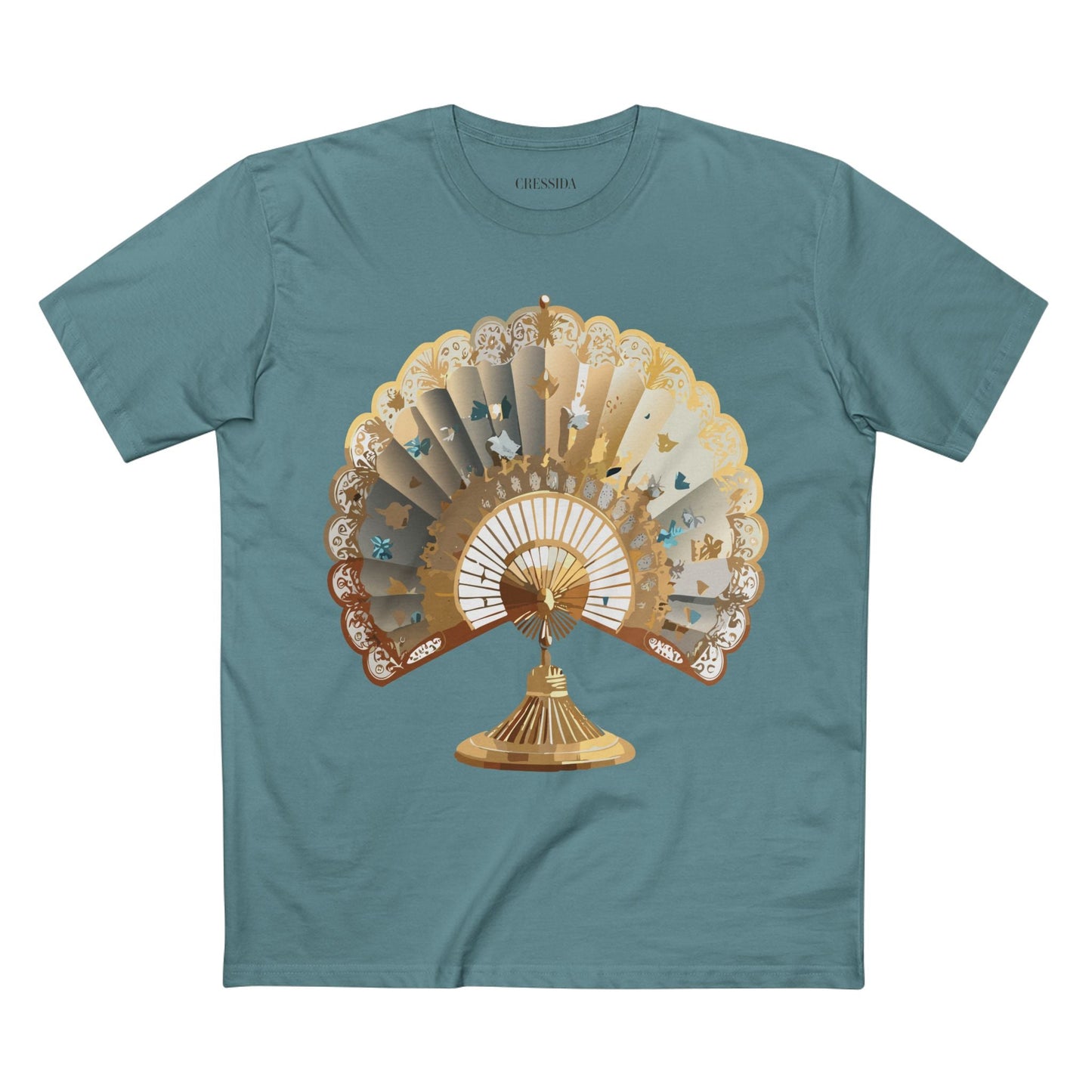 Antique Fan Graphic Design T-Shirt Unisex 100 Cotton Floral Carnival Artwork Tee 22