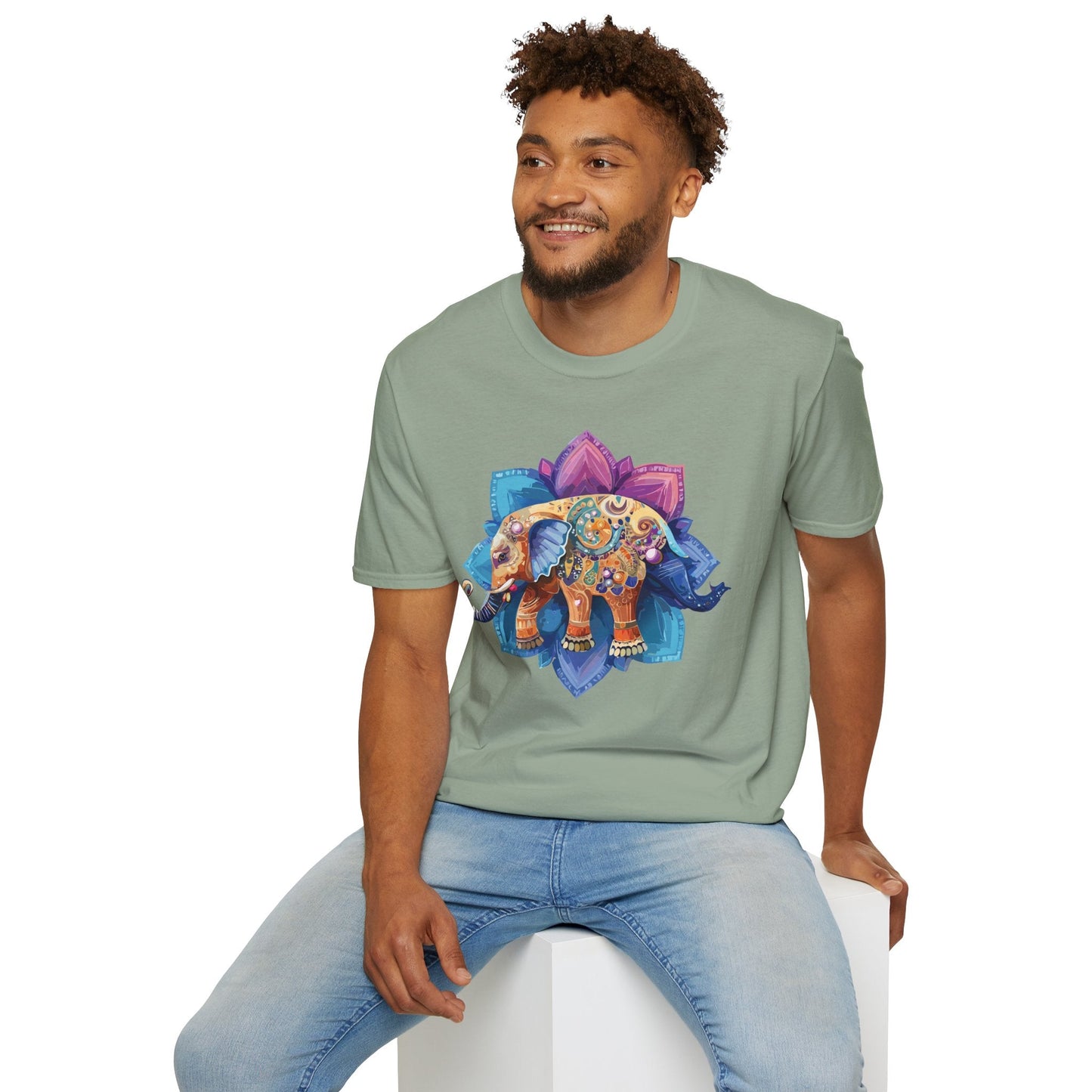 Unisex Elephant T Shirt Softstyle Gildan 64000 Cotton Tee For Animal Lovers And Collectors