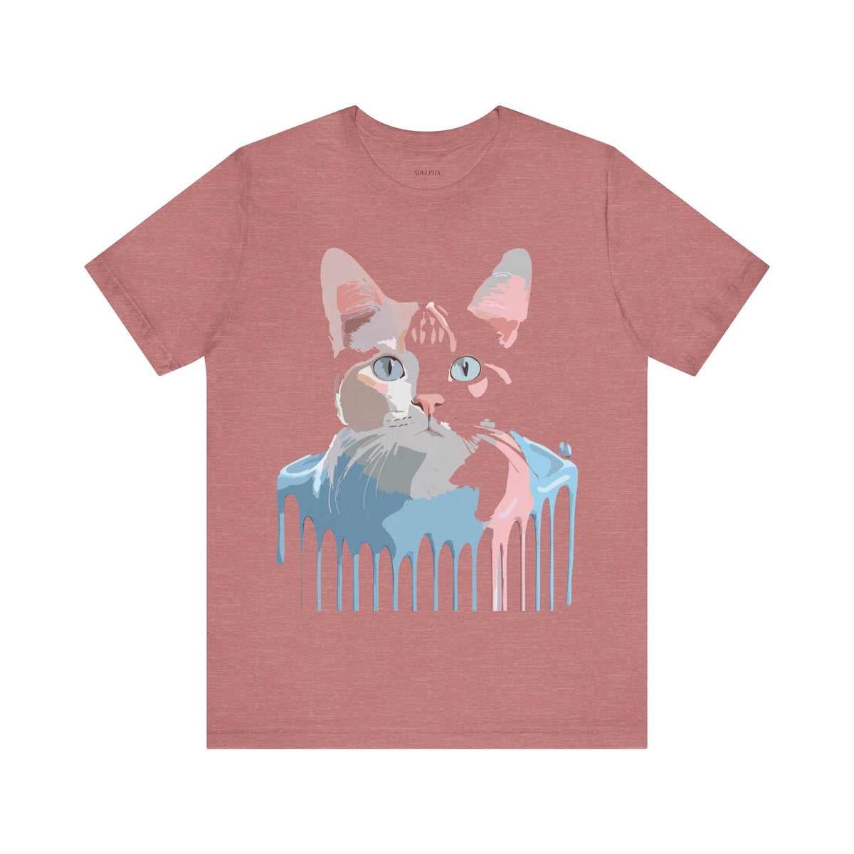 Cat Graphic Unisex Cotton Bella+Canvas Tee with Art Animal Design d04