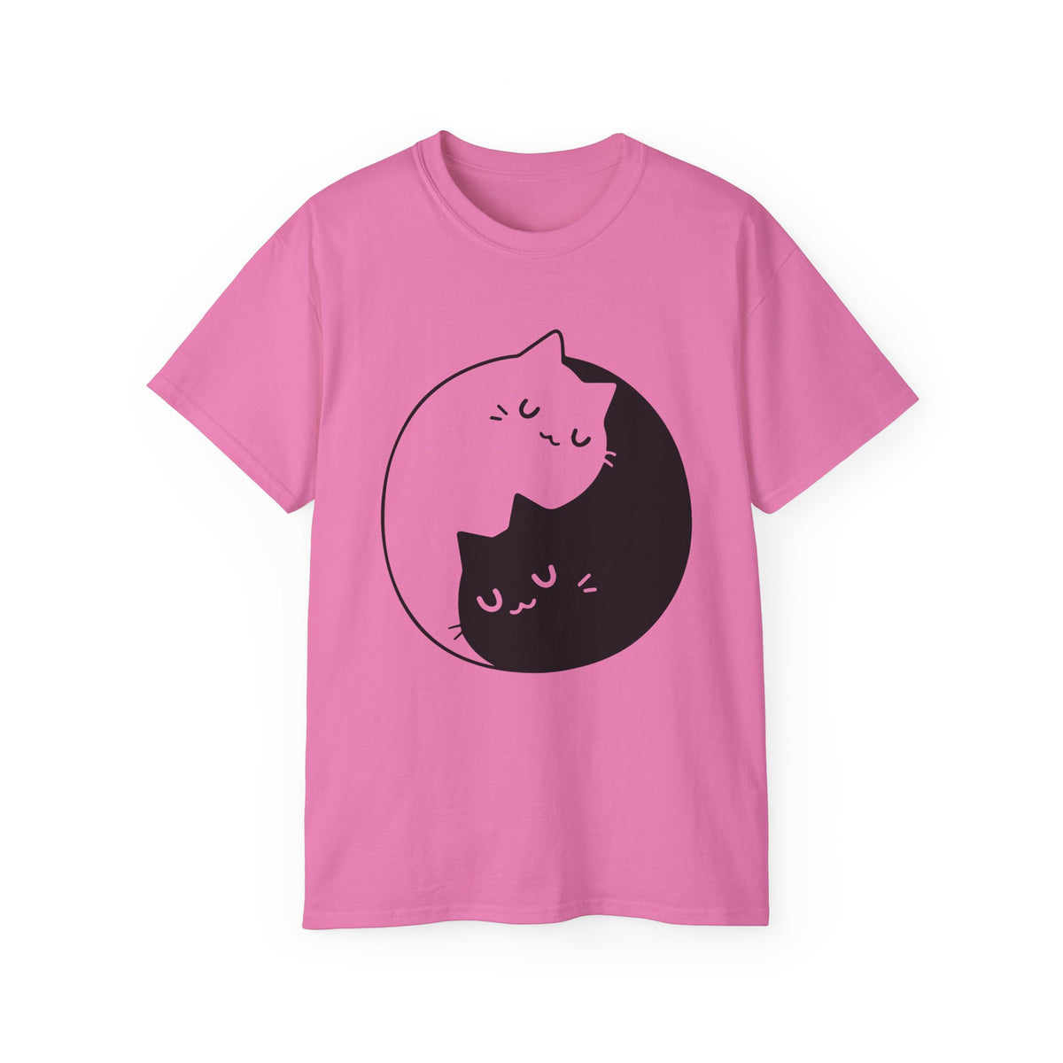 Yin Yang Cats T-Shirt | Black White Cat Illustration, Cute Kittens Tee