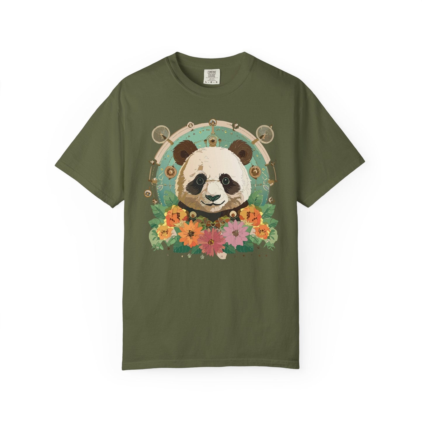 Panda Portrait Graphic T-Shirt Unisex Cotton Floral Animal Art Tee p3