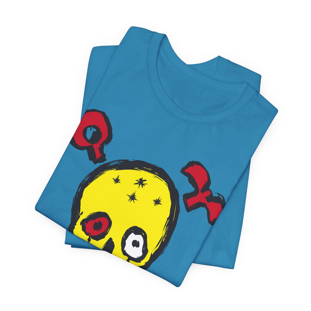 Yellow Skull Graphic Design Tee, Skull Shirt, Vintage Tees, Art Design T-Shirt, Vintage Graphic Tee, Art Shirts with Skulls