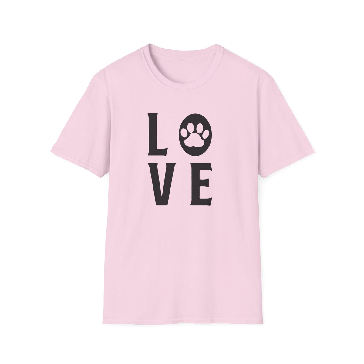 Love Paw T-Shirt Unisex Cotton Short Sleeves Pet Lover Tee with Paw Print
