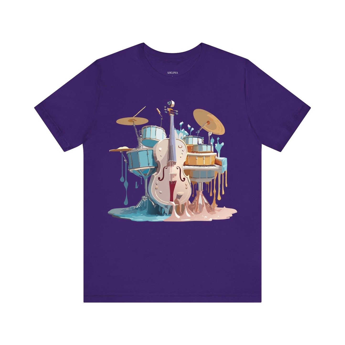 Music Graphic Unisex 100 Cotton Vintage Art with Musical Elements Tee 84