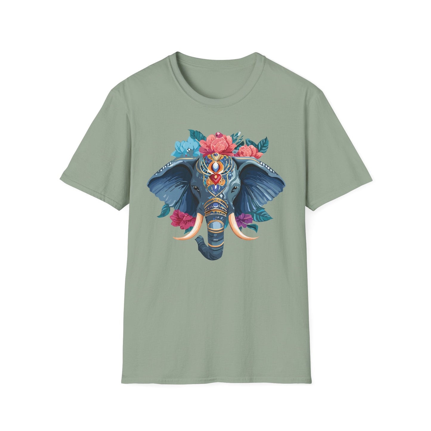Elephant T Shirt Unisex Softstyle Tee Gildan 64000 100 Percent Ring Spun Cotton Fabric