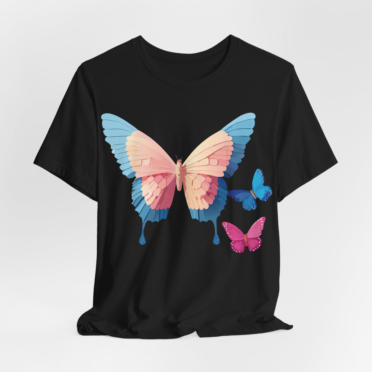Butterfly Graphic Unisex Cotton Bella+Canvas Tee with Art Design n73