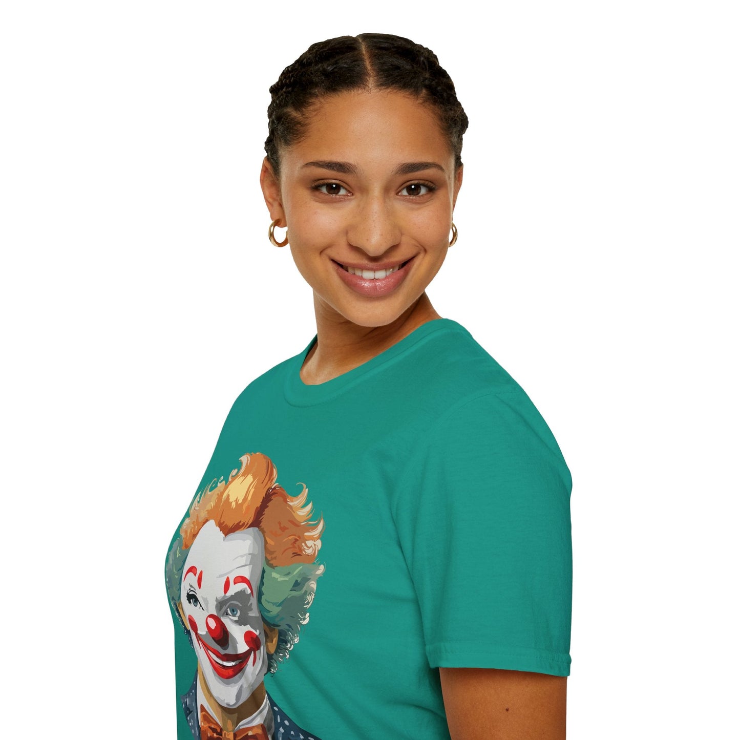 Unisex Short Sleeve Softstyle Clown T Shirt With Funny Man Circus Theme Tee Gildan 64000