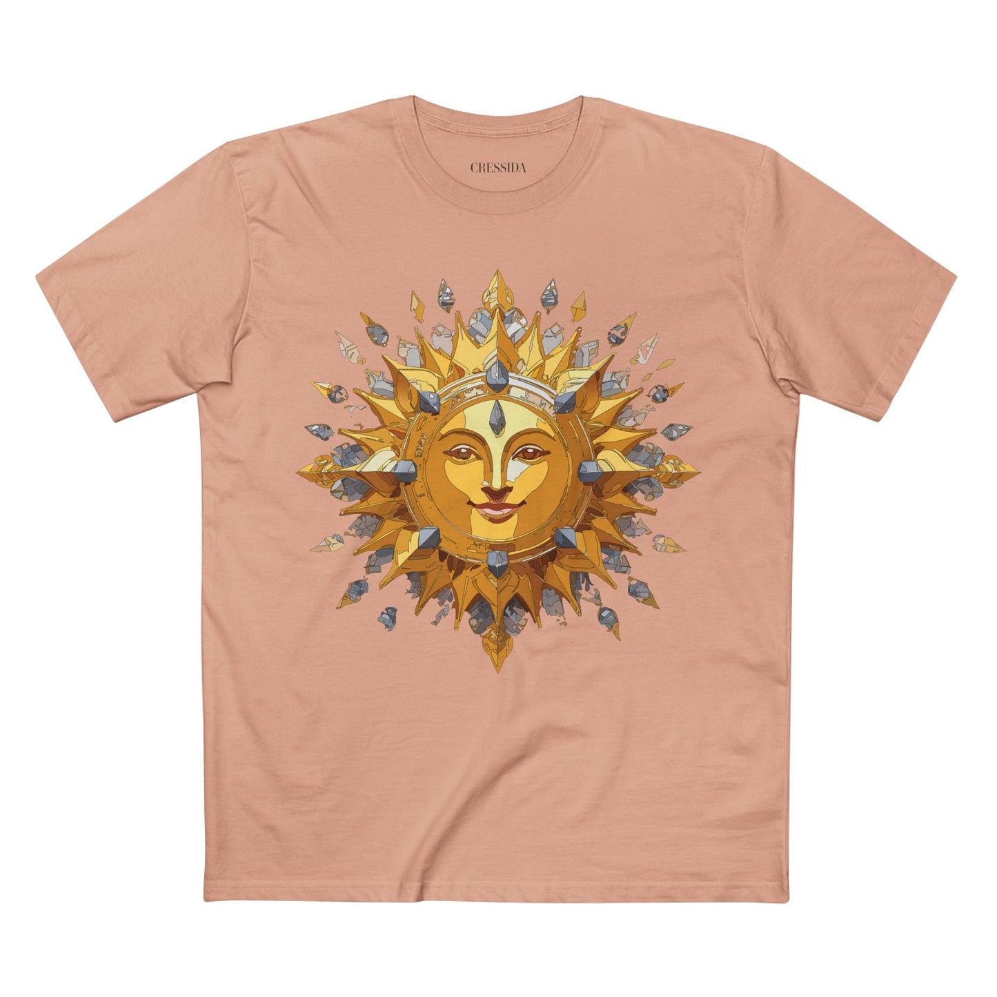 Gold Sun Graphic Unisex 100 Cotton T-Shirt with Golden Art Design 11