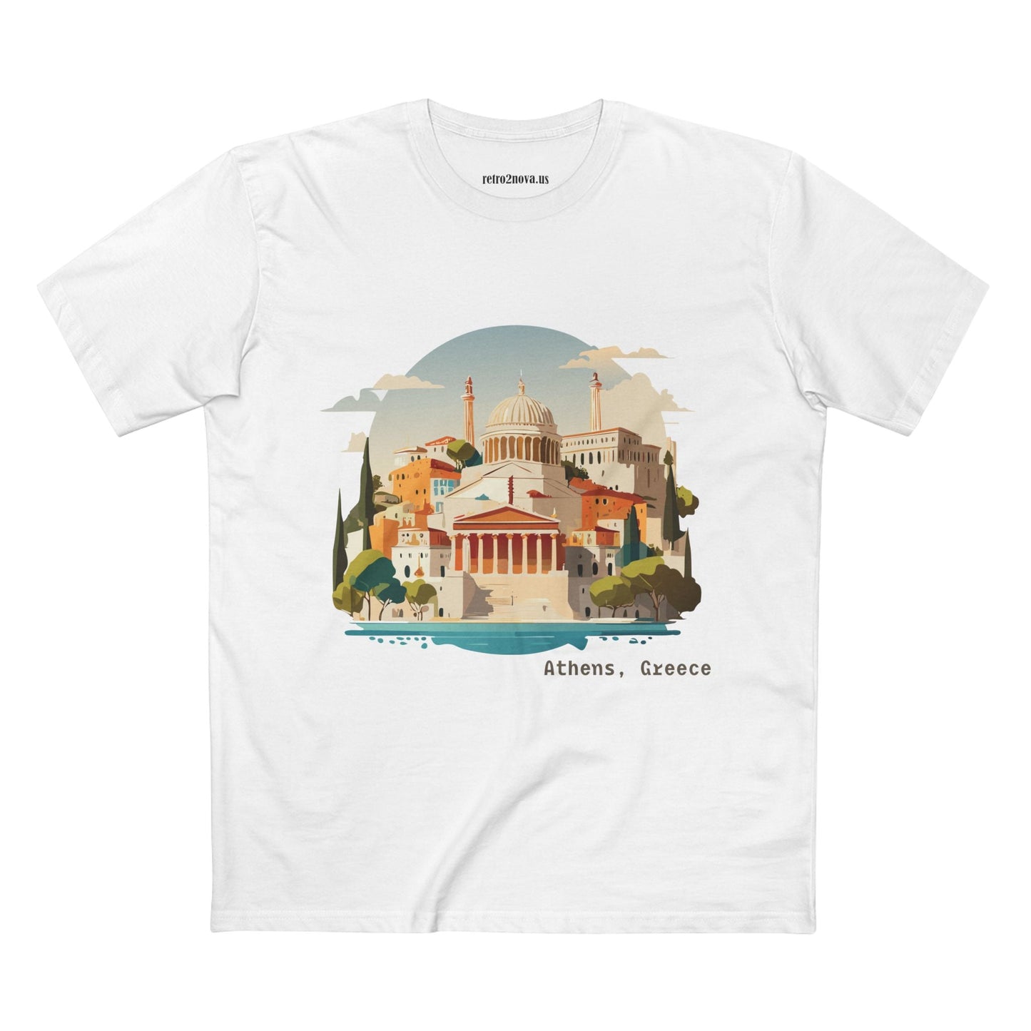 Greece Travel Shirt Unisex Premium Cotton Tee With Original Art Design From Retro2Nova