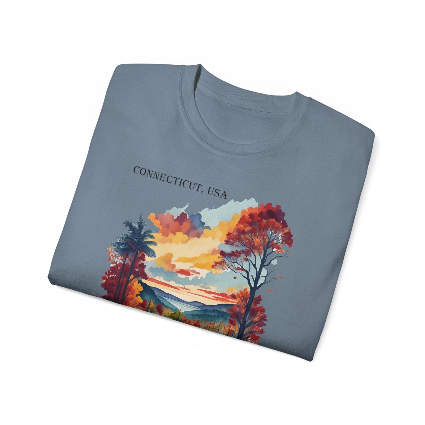 Connecticut Graphic Unisex Cotton T‑Shirt 1