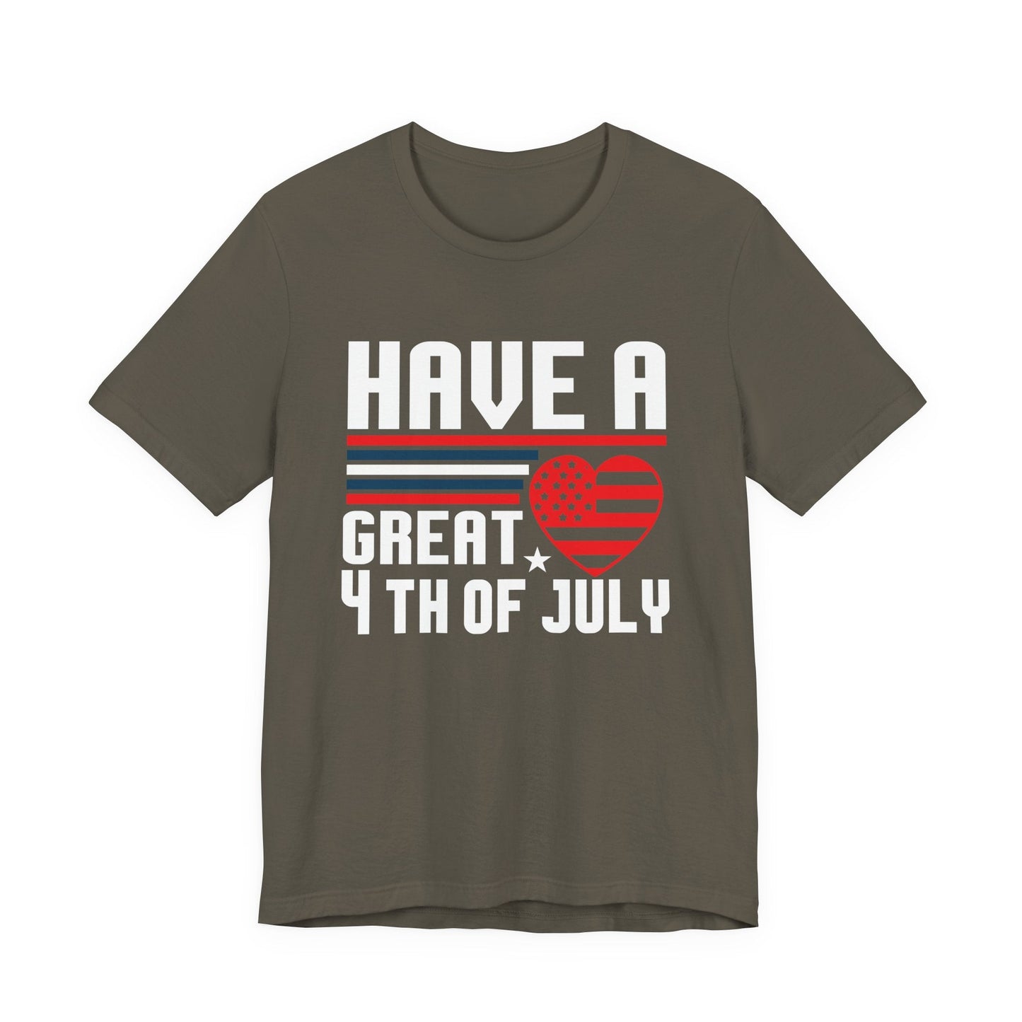 4th of July American Flag Graphic Unisex Cotton T-Shirt 020