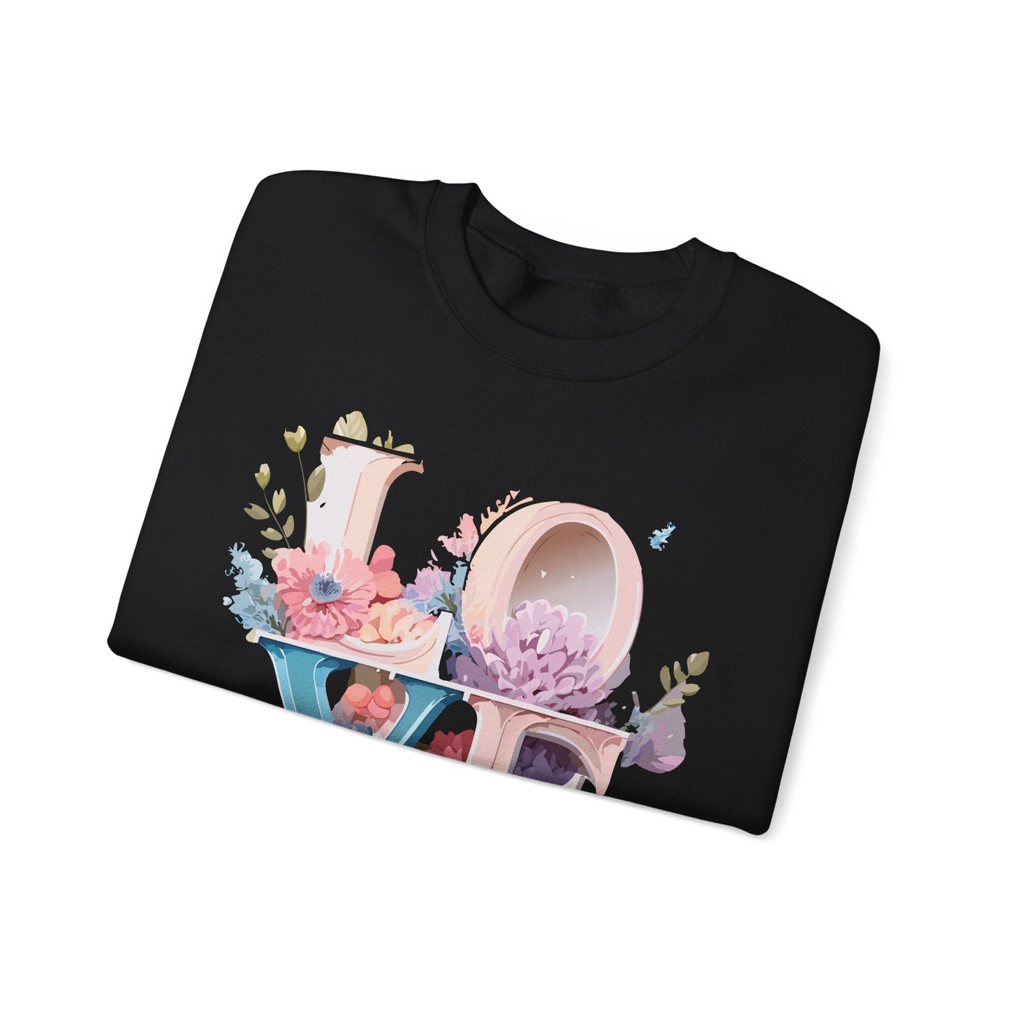 Floral Love Sweatshirt Valentines Day Sweatshirt Love Flower Unisex Crewneck Sweatshirt