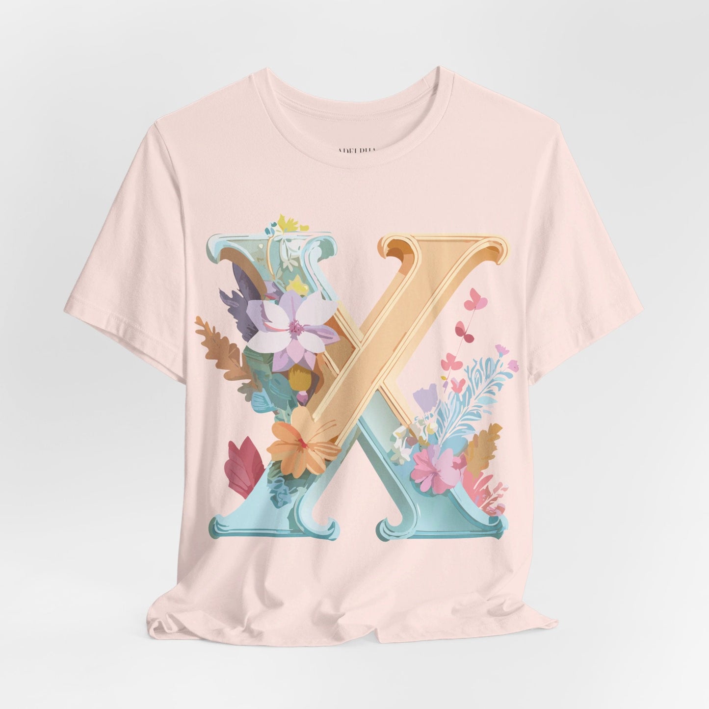 Letter X Shirt Unisex Graphic Tee Adelpha Vintage Inspired Artwork Short Sleeve Edition