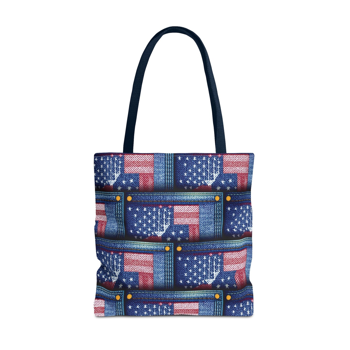 4th of July Graphic Denim Fabric Imitation Print Unisex Canvas Bag Poly Spun 3 Sizes Tote Bag 200-15