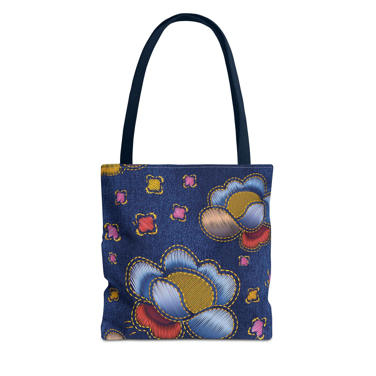 Denim Fabric Imitation Print Unisex Canvas Bag Poly Spun 3 Sizes Tote Bag 159-6