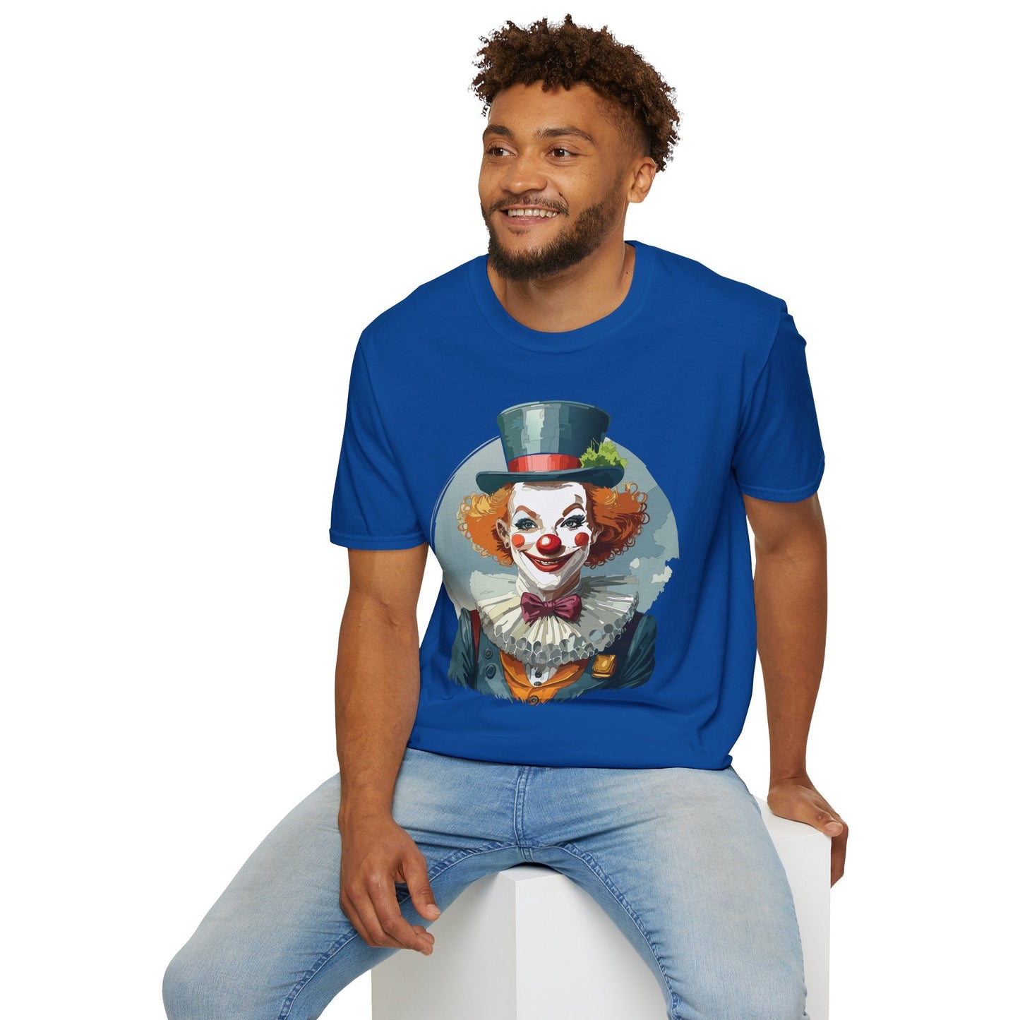 Unisex Clown Shirt Funny Man Circus Design Hundred Percent Ring Spun Cotton Gildan Softstyle Tee