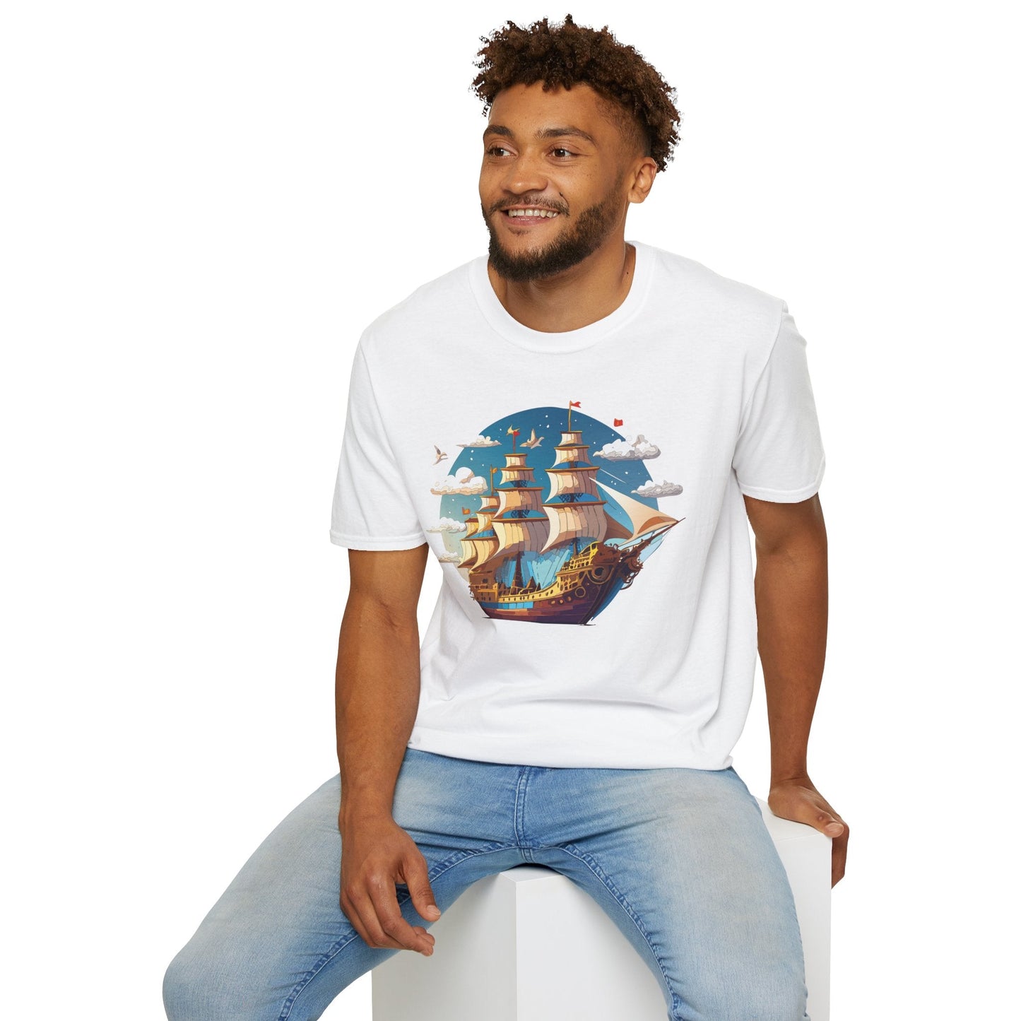 Ship T Shirts Frigate Vessel Tee Shirt Unisex Gildan Softstyle 64000 Cotton Tee Comfort Fit