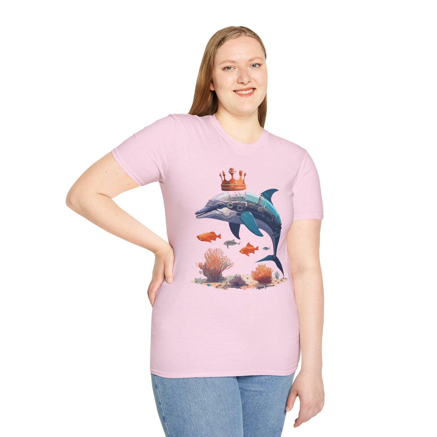 Dolphin Shirt Unisex Softstyle Short Sleeve Tee Gildan 64000 100 Percent Ring Spun Cotton