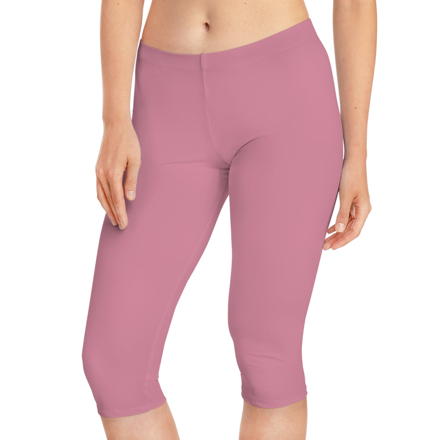 Pink Color Capri Leggings, Pink Capri Leggings 16