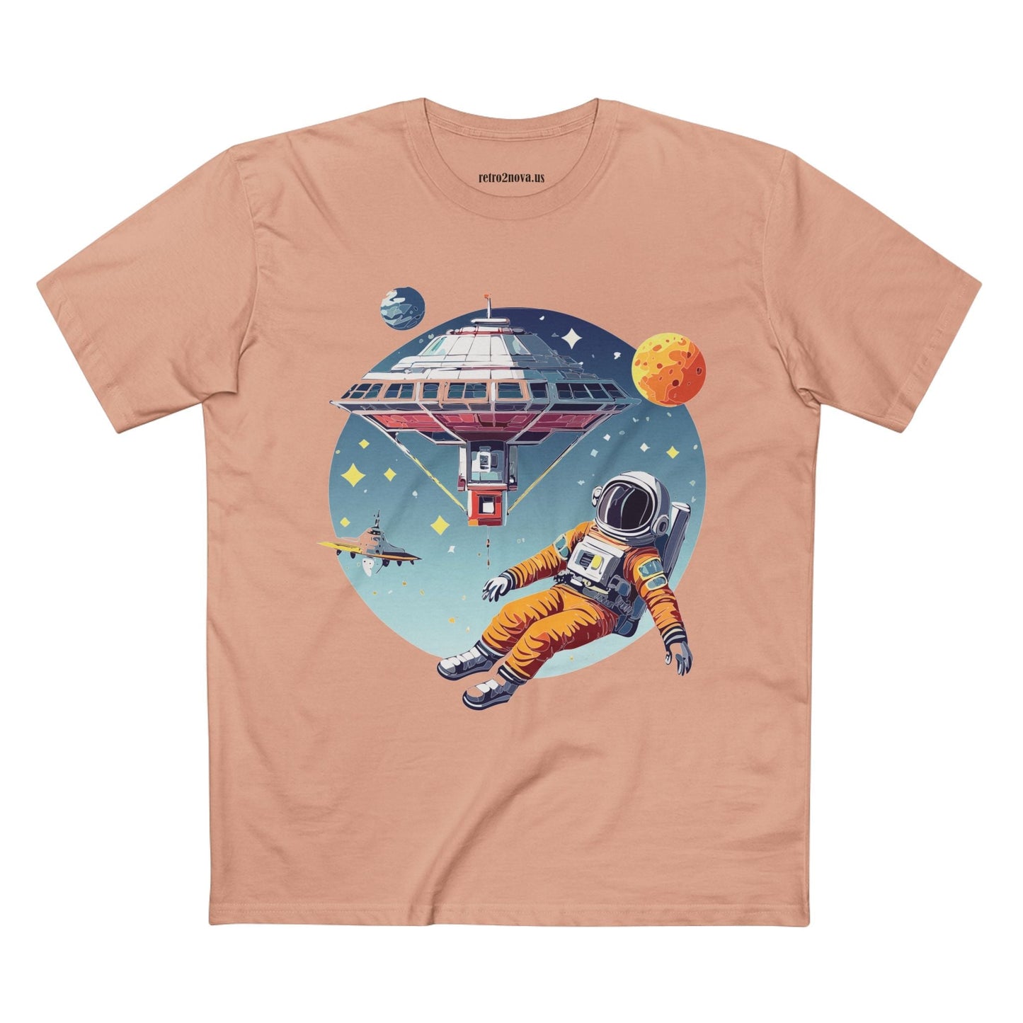 Cosmos Astronaut Shirt Unisex Premium Cotton Tee With Original Art Design By Retro2Nova