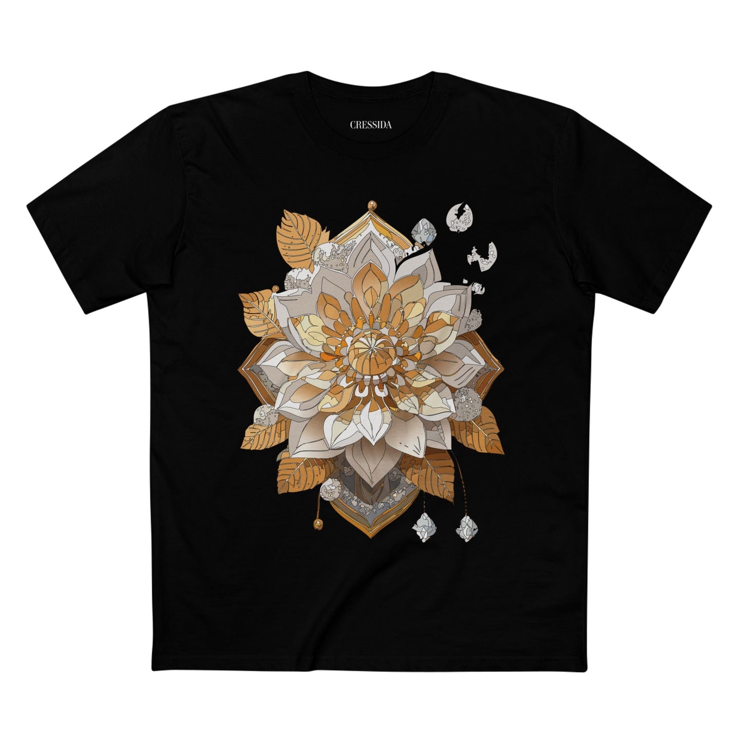 Floral Graphic T-Shirt Unisex 100 Cotton Art Design with Antique Flowers Tee 8