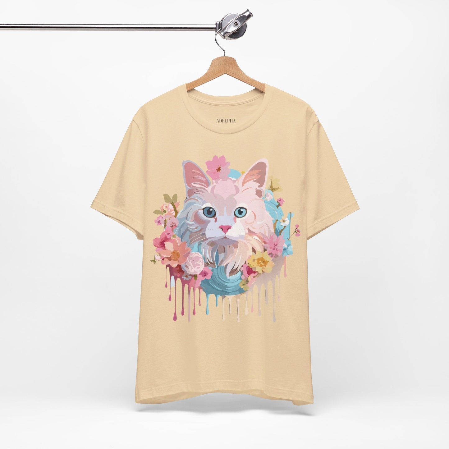 Cat Graphic T Shirt Unisex Short Sleeve Vintage Adelpha Art Tee