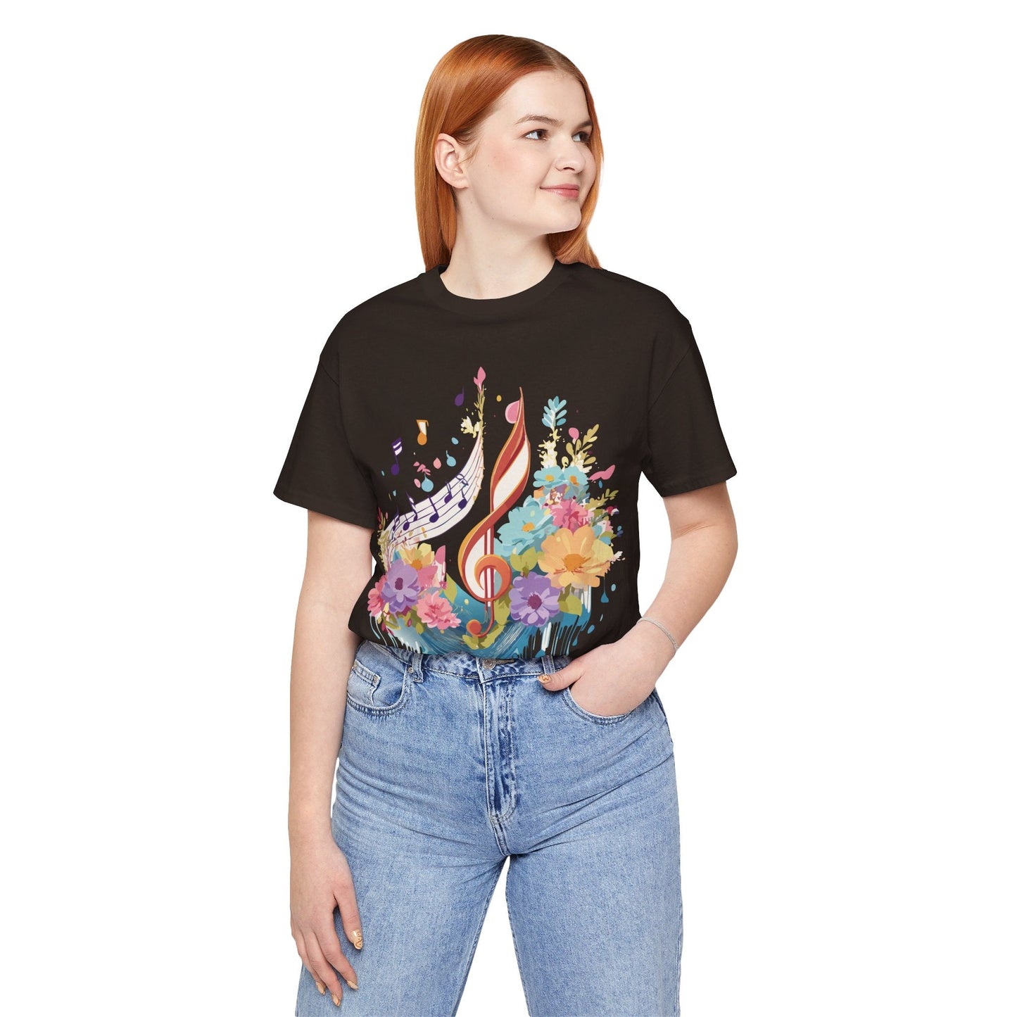 Music Graphic Unisex 100 Cotton Vintage Art with Musical Elements Tee 106
