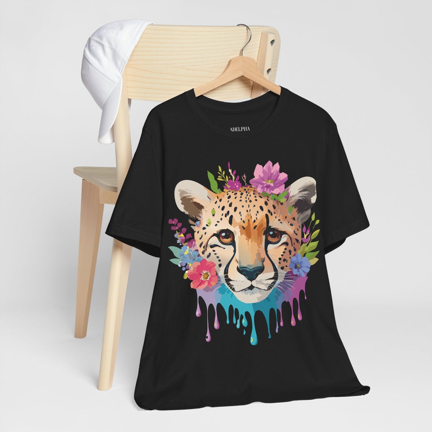 Adelpha Graphic Tee Cheetah Art Design Unisex Short Sleeve Shirt